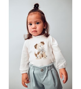 Mayoral Kız Bebek Balon Kol Sweatshirt Krem
