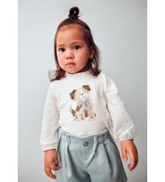 Mayoral Kız Bebek Balon Kol Sweatshirt Krem