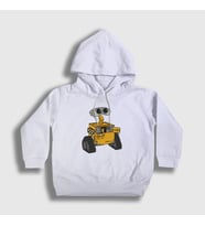 Presmono Unisex Çocuk Beyaz Cute Wall E Eve Kapüşonlu Sweatshirt 427261tt (Beyaz)