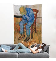 Acı Çeken Yaşlı Adam Sonsuzluğun Eşiğinde Duvar Örtüsü - Vincent van Gogh-7442