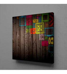 RENKLİ ŞEKİLLER KANVAS TABLO 140x140cm