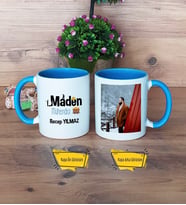 Maden Mühendisi Kupa Bardak Mavi Fotoğraflı Mühendisler Günü Hediyesi