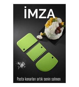 3 lü Dekoratif Şekillendirme Aparatı Hamur Pasta Kesici Kazıma  (Düz, Dişli, Kavisli) 717830