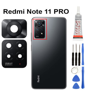 Xiaomi Redmi Note 11 PRO (4G) Uyumlu Arka Kamera Camı Kamera Camı Lensi +Yapıştırıcı B7000 15ml+ Tamir Seti