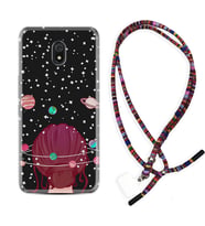 Xiaomi Redmi 8A 8 Pro 9C 9T 10C 11T Pro Kılıf Boyun Asklı Rasta Silikon Space Woman 1311