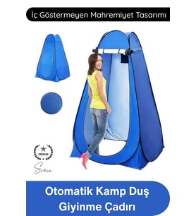 #Çadır Giyinme Çadırı Otomatik Kamp Duş Çadırı Tuvalet Kabini Pencereli Fermuarlı İç Göstermeyen Por