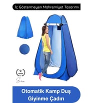 #Çadır Giyinme Çadırı Otomatik Kamp Duş Çadırı Tuvalet Kabini Pencereli Fermuarlı İç Göstermeyen Por