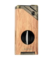 Quantoro Tek Torch Pürmüz V-Cut Ahşap Desenli Metal Puro Çakmağı