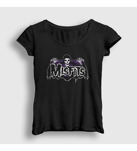 Presmono Kadın Siyah Crimson Ghost The Misfits T-Shirt 174721tt
