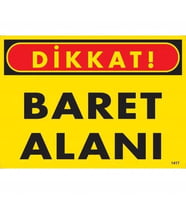 Mey İthalat® Dikkat Baret Alanı Uyarı Levhası 25X35 Kod:1417