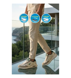 Walkway Muveon M Siyah-Beyaz Hafif Esnek Erkek Spor Ayakkabı