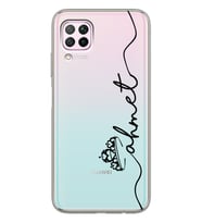 Huawei Taçlı İsim Tasarımlı Şeffaf Telefon Kılıfı