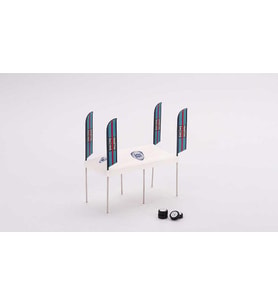 Mini Gt AC16 Paddock Service Tent Set-Martini Racing Model Araba