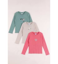 Monox 5-12 Yaş Kız Çocuk Fitilli Nakışlı 3’lü Sweatshirt Takım (Taş)