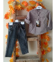 Erkek çocuk gömlek ve Jean takım