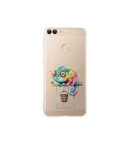 Huawei P Smart ile Uyumlu Splash Bukalemun Tasarımlı Şeffaf Silikon Kılıf