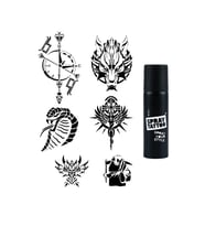 Pusula Kobra Modelleri Spray Tattoo Geçici Dövme Seti Dark Siyah Sprey
