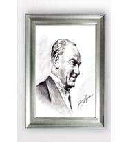 Gümüş Çerçeveli Atatürk Tablo a141