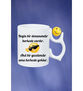 Komik Sözler Emoji Baskılı Smile Emoji Toplu Kupa Bardak Çay Kahve Fincanı
