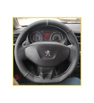 Peugeot 301 Araca Özel Dikmeli Direksiyon Kılıfı (Karbon Gri Yüzüklü Noktalı)