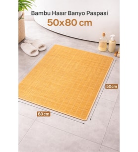 Bambu Kaydırmaz Tabanlı Banyo Paspası/matı 70×45cm