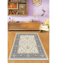 Gri Çerçeveli Dokuma Pamuk Tabanlı Kaymaz Kilim KLM170