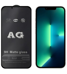 Northcity Mat Tam Yapışkanlı iPhone 13/13 Pro 6.1" Full Glue Matte Tempered Glass Ekran Koruyucu - Çizilmez Mat Cam