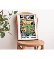 Tropikal Kurbağa Duvarı, Renkli Botanik Poster, Retro İllüstrasyon