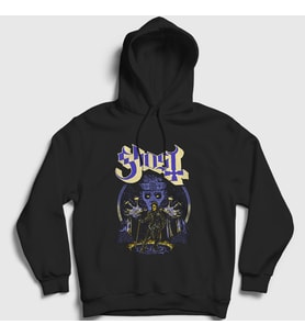 Presmono Unisex Siyah Touch Ghost Kapüşonlu Sweatshirt 52591tt