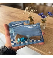 Love Flowers Mavi Huzur Mini Buket - Sınırlı Sayıda Özel Tasarım Hediyelik (Ebru Mavi)