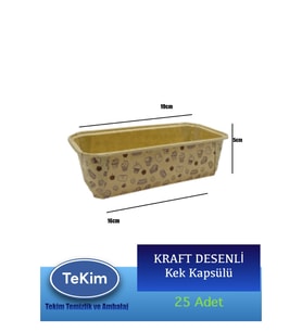 Muffin Kek Kapsülü Baton Kraft Desenli 25li