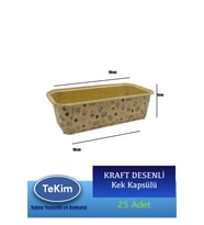 Muffin Kek Kapsülü Baton Kraft Desenli 25li