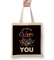 True Autism Colors Autistic Awareness Special Needs Ribbon Bez Çanta Uzun Saplı