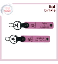 Eşinle Ortaklaşa Kullanabileceğin Kişisel Set, 61 Trabzon Temalı Anahtarlık, Pembe-Pembe
