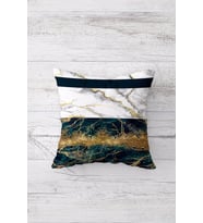 Çift Tarafı Baskılı Gizli Fermuarlı Dekoratif Yastık Kılıfı Kırlent Kılıfı Koltuk Yastık Kılıfı (Yeşil)