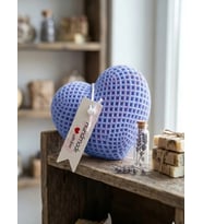 Mumelia Candles Dokulu Kalp - Doğal Soya Blok Dekoratif Mum - Mavi