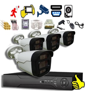 XMPro 4 KAMERALI 4 WARM LEDLİ GECE RENKLİ GÖSTEREN 1080P PLASTİK KASA GÜVENLİK KAMERA SETİ