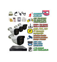 XMPro 4 KAMERALI 4 WARM LEDLİ GECE RENKLİ GÖSTEREN 1080P PLASTİK KASA GÜVENLİK KAMERA SETİ