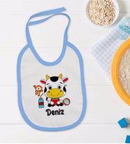 BK Kids Kişiye Özel Mavi Bebek Mama Önlüğü - Model 167