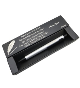 Signator® C432 Krom Siyah Tükenmez Kalem  İsme Özel Kalem  Hediyelik Kalem (Karışık)