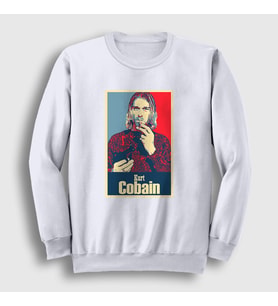 Presmono Unisex Beyaz Smoking Nirvana Kurt Cobain Sweatshirt 35947tt