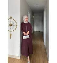 Cupra Kumaş Bordo Kadın Elbise Etek Takım