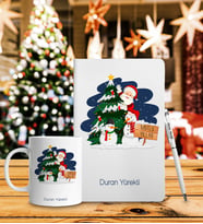 Yılbaşı İçin Kişiye Özel Defter Kalem & Kupa Hediye Seti