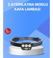 300 Lümen Sensörlü LED Kafa Lambası USB Şarjlı SOS Modlu