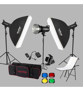 Godox SK400 3'lü Paraflaş Set + Çekim Masası 60x100cm