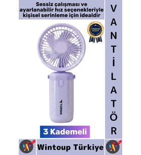 #Vantilatör Kompakt Sessiz Yoğun Üflemeli 3 Kademeli Ayarlanabilir Şarjlı Mini El Fanı Vantilatör