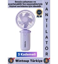 #Vantilatör Kompakt Sessiz Yoğun Üflemeli 3 Kademeli Ayarlanabilir Şarjlı Mini El Fanı Vantilatör