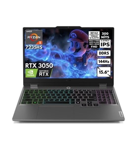 Lenovo Loq Ryzen 5-7235HS 32-GB DDR5 512 Gbssd RTX3050 (6GB-95W) 15.6" Fhd Windows 11 Pro Taşınabilir bilgisayar 83JC000PTRHMF38