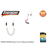 Energizer POCKETJACWH2 Stereo 3.5 to 3.5 Beyaz Ses Kablosu