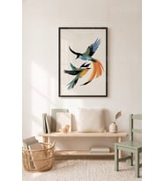 Kuşların Dansı Minimalist 1. Kalite Ahşap Çerçeveli Tablo